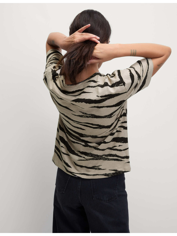 Marks & Spencer Tričko s potiskem, ze směsi bavlny a modalu Marks & Spencer béžová