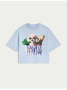 Marks & Spencer Tričko z čisté bavlny se psím motivem (2–8 let) Marks & Spencer modrá