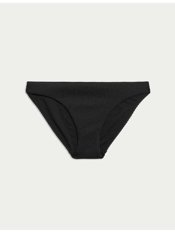 Marks & Spencer Žebrované spodní díly bikin s vysokým vykrojením Marks & Spencer černá