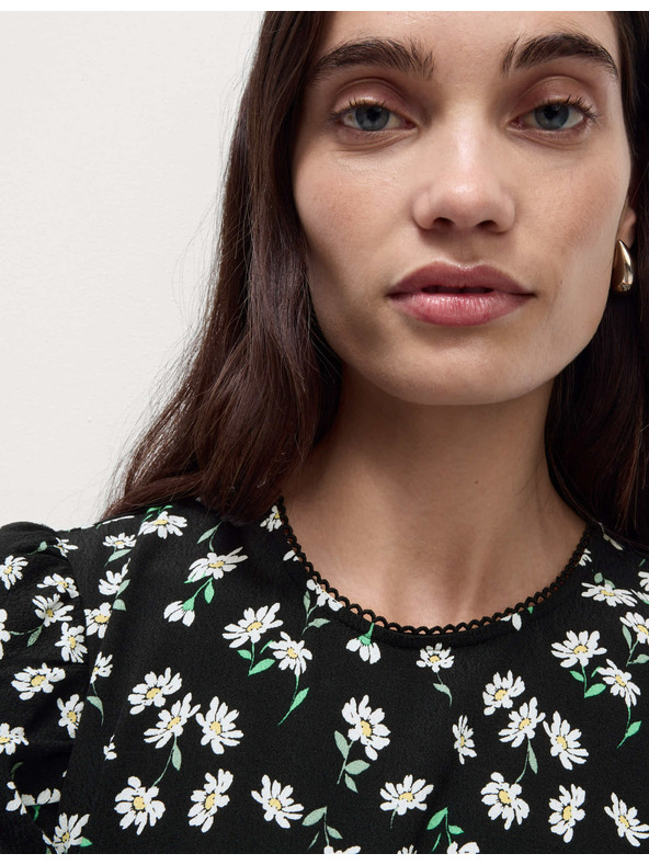 Marks & Spencer Květované neformální midi šaty s kulatým výstřihem a vázáním Marks & Spencer