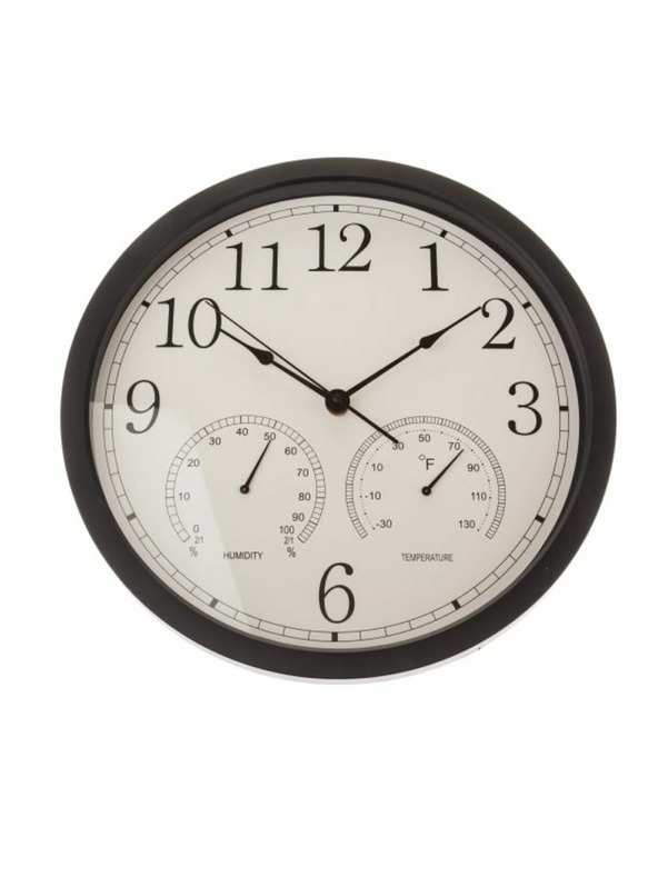 Casa de Engel Hodiny na stěnou s teploměrem a vlhkoměrem - 35cm, 1/12
