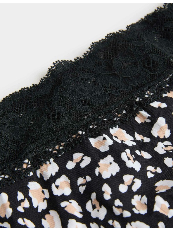 Marks & Spencer Krajkové bikiny kalhotky ze směsi bavlny s potiskem, 5 ks Marks & Spencer bílá