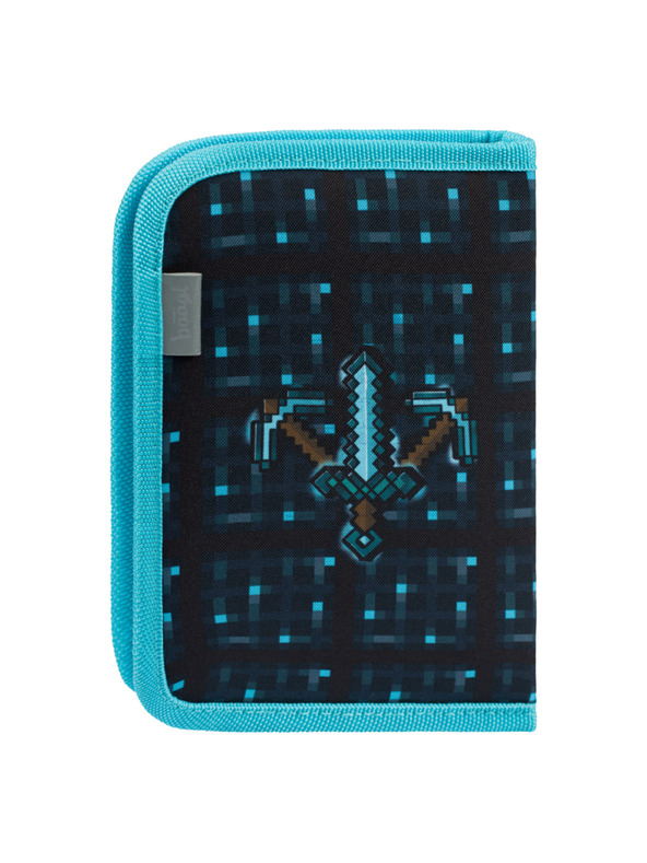 BAAGL  Modrý školní penál jednopatrový Minecraft Blue Axe Baagl