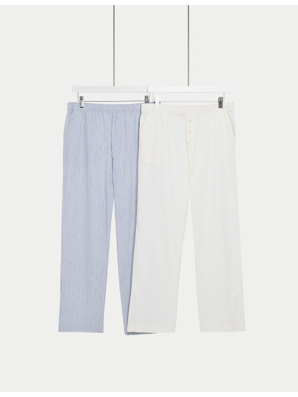 Marks & Spencer Pruhované pyžamové kalhoty Cool Comfort™, 2 ks Marks & Spencer žlutá