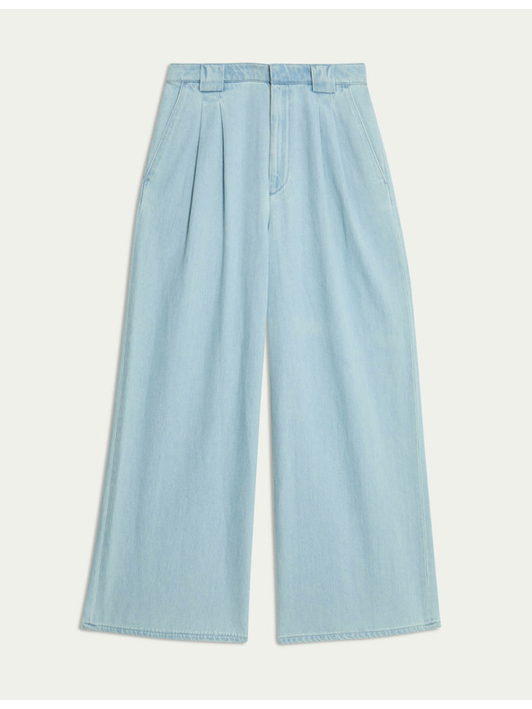 Marks & Spencer Džíny s širokými nohavicemi a vysokým pasem šité na míru Marks & Spencer námořnická modrá