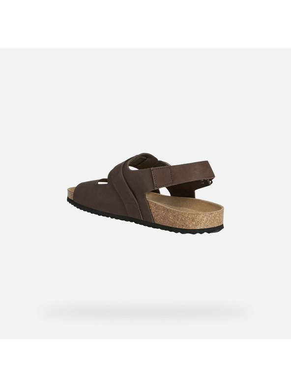 Geox Tmavě hnědé pánské sandály Geox Ghita