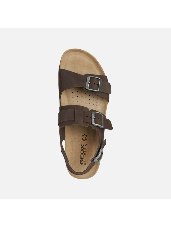 Geox Tmavě hnědé pánské sandály Geox Ghita
