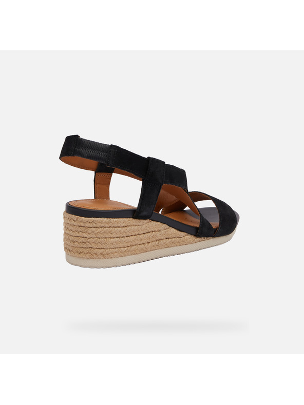 Geox Černé dámské sandály Geox Ischia Corda