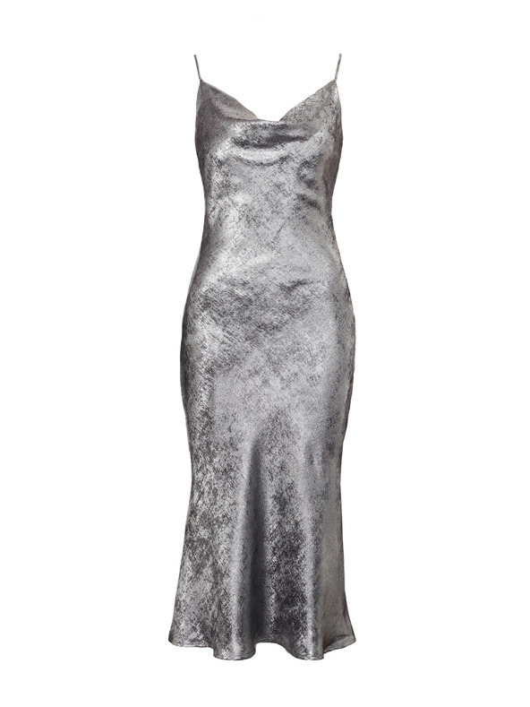 Orsay Stříbrné dámské šaty na ramínka ORSAY