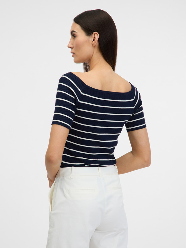 Orsay Tmavě modré dámské tričko s tříčtvrtečním rukávem ORSAY