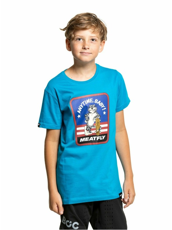 Meatfly Meatfly dětské tričko Tomcat Ocean Blue | Modrá | Velikost 146 | 100% bavlna