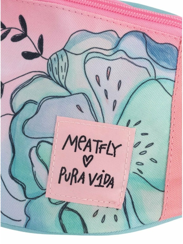 Meatfly Meatfly ledvinka X Pura Vida Taya Mint Flowers | Modrá | Objem 2,5 L