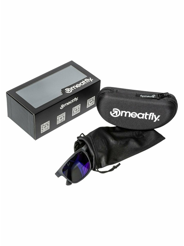Meatfly Meatfly sluneční polarizační brýle Gammy Black Matt/Purple | Černá | Velikost