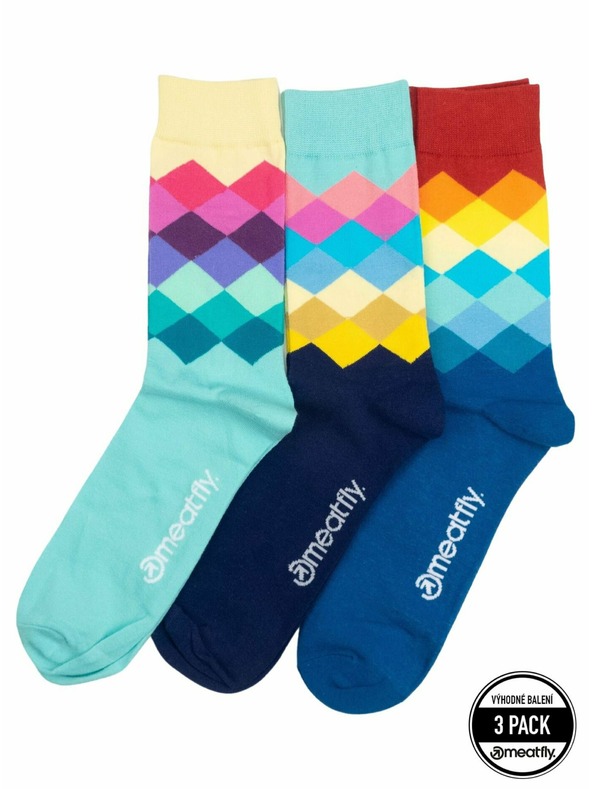 Meatfly Meatfly ponožky Lexy Triple Pack Pixel | Mnohobarevná | Velikost