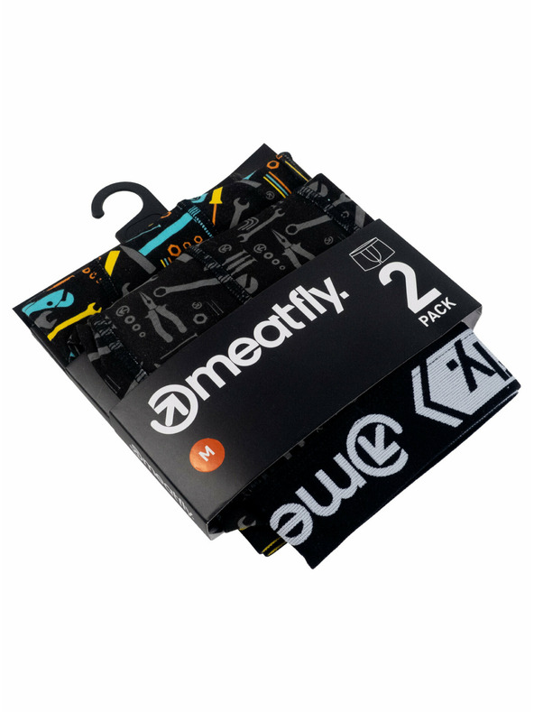 Meatfly Meatfly pánské boxerky Balboa Boxershorts Double Pack Tools | Černá | Velikost