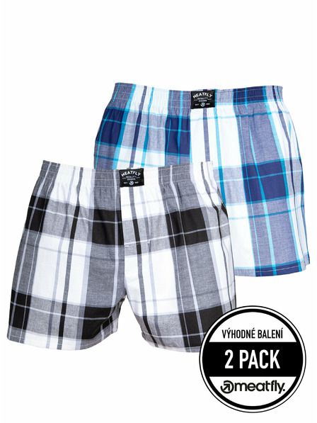 Meatfly Meatfly pánské boxerky Doug Black / Blue | Černá | Velikost
