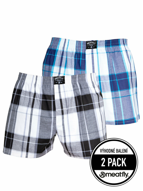 Meatfly Meatfly pánské boxerky Doug Black / Blue | Černá | Velikost