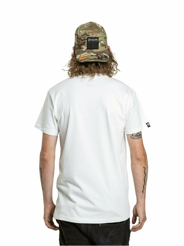 Meatfly Meatfly pánské tričko Stencil White | Bílá | Velikost