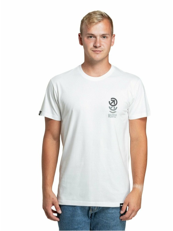 Meatfly Meatfly pánské tričko Phase White | Bílá | Velikost