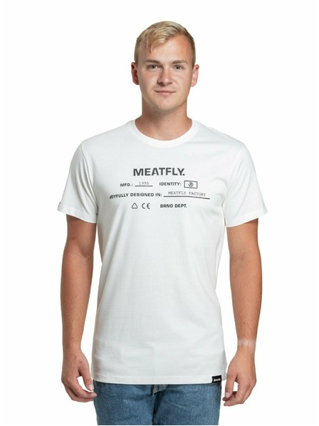 Meatfly Meatfly pánské tričko Sign White | Bílá | Velikost