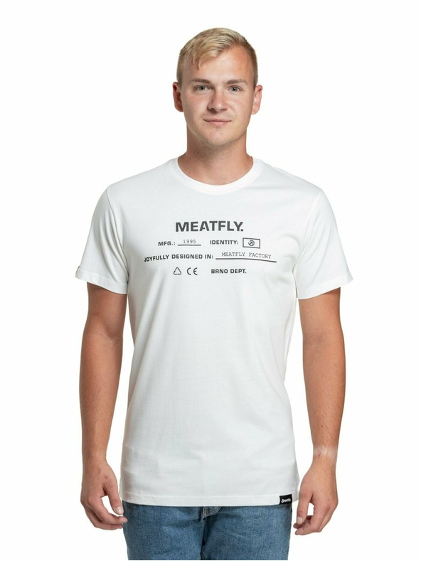 Meatfly Meatfly pánské tričko Sign White | Bílá | Velikost