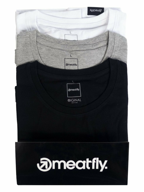 Meatfly Meatfly balení pánských triček MF Logo Multipack Black/Grey Heather/White | Černá | Velikost