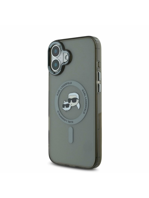 Karl Lagerfeld Karl Lagerfeld IML K&CH Heads Metal Frame MagSafe Zadní Kryt pro iPhone 16 Black