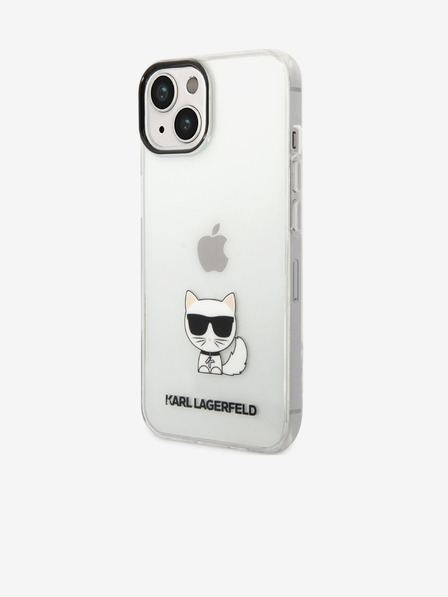 Karl Lagerfeld Karl Lagerfeld Choupette Logo Zadní Kryt pro iPhone 14 Plus Transparent