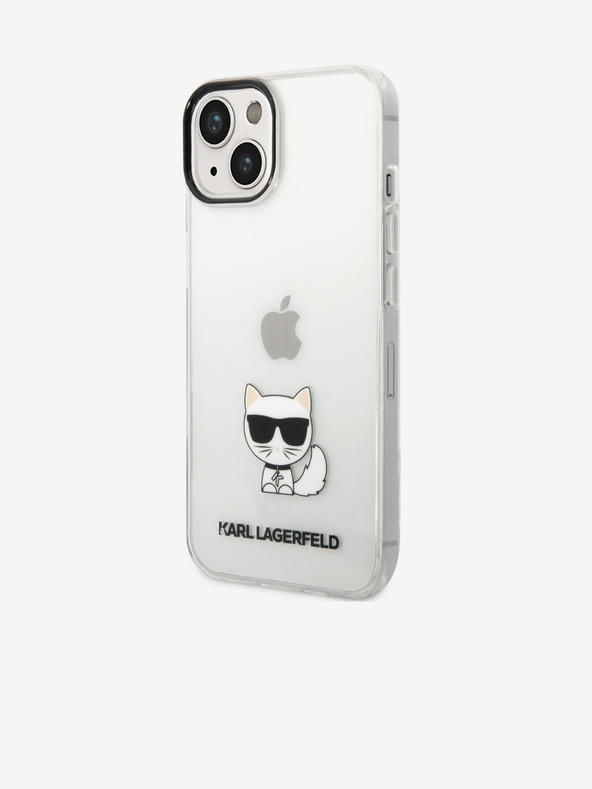 Karl Lagerfeld Karl Lagerfeld Choupette Logo Zadní Kryt pro iPhone 14 Plus Transparent