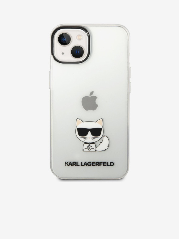 Karl Lagerfeld Karl Lagerfeld Choupette Logo Zadní Kryt pro iPhone 14 Plus Transparent