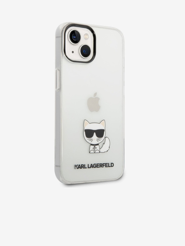 Karl Lagerfeld Karl Lagerfeld Choupette Logo Zadní Kryt pro iPhone 14 Plus Transparent
