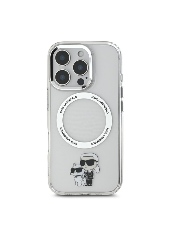 Karl Lagerfeld Karl Lagerfeld IML Karl and Choupette MagSafe Zadní Kryt pro iPhone 16 Pro Max Transparent