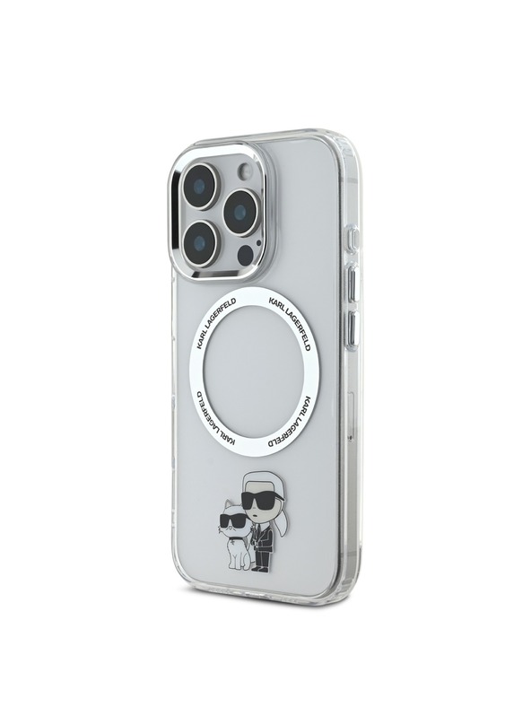 Karl Lagerfeld Karl Lagerfeld IML Karl and Choupette MagSafe Zadní Kryt pro iPhone 16 Pro Max Transparent