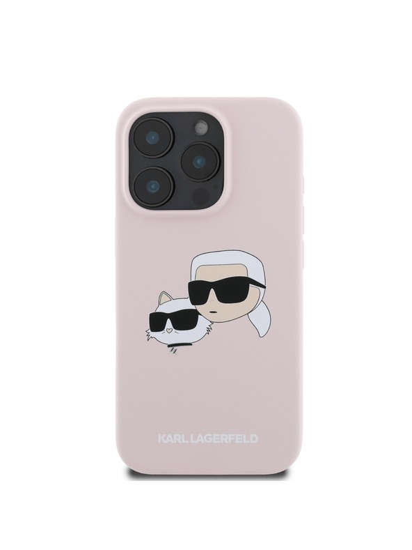 Karl Lagerfeld Karl Lagerfeld Liquid Silicone Double Heads MagSafe Zadní Kryt pro iPhone 16 Pro Max Pink
