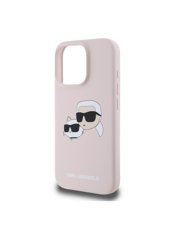 Karl Lagerfeld Karl Lagerfeld Liquid Silicone Double Heads MagSafe Zadní Kryt pro iPhone 16 Pro Max Pink