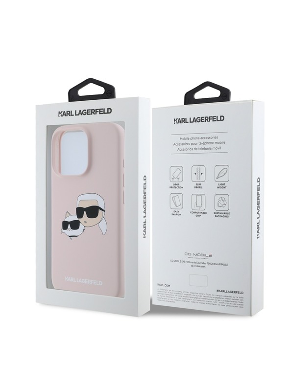 Karl Lagerfeld Karl Lagerfeld Liquid Silicone Double Heads MagSafe Zadní Kryt pro iPhone 16 Pro Max Pink
