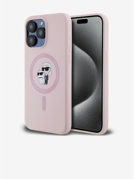 Karl Lagerfeld Zadní kryt pro iPhone 14 Pro Karl Lagerfeld Liquid Silicone Karl and Choupette Magsafe