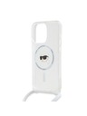 Karl Lagerfeld Karl Lagerfeld IML Crossbody Karl Head MagSafe Zadní Kryt pro iPhone 15 Pro Max Transparent