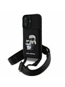 Karl Lagerfeld Karl Lagerfeld Saffiano Crossbody Popruh Karl and Choupette Kryt pro iPhone 16 Black