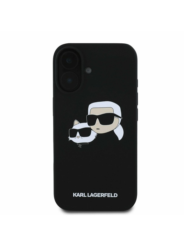 Karl Lagerfeld Karl Lagerfeld Liquid Silicone Double Heads MagSafe Zadní Kryt pro iPhone 16 Plus Black