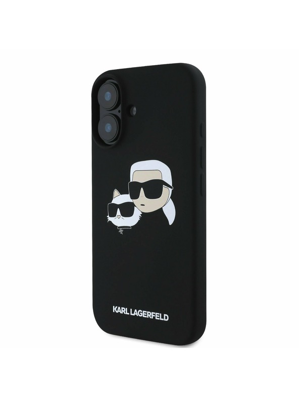 Karl Lagerfeld Karl Lagerfeld Liquid Silicone Double Heads MagSafe Zadní Kryt pro iPhone 16 Plus Black