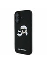 Karl Lagerfeld Karl Lagerfeld Liquid Silicone Double Heads MagSafe Zadní Kryt pro iPhone 16 Plus Black