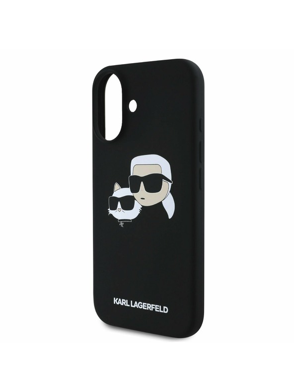 Karl Lagerfeld Karl Lagerfeld Liquid Silicone Double Heads MagSafe Zadní Kryt pro iPhone 16 Plus Black