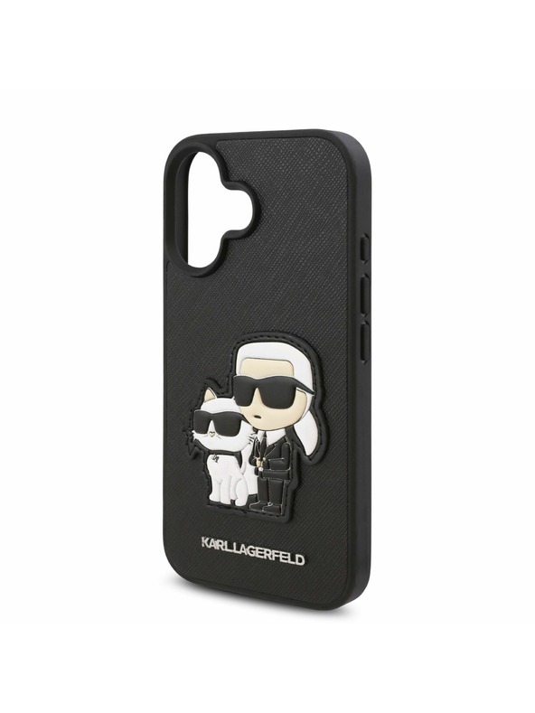 Karl Lagerfeld Karl Lagerfeld PU Saffiano Karl and Choupette Zadní Kryt pro iPhone 16 Plus Black