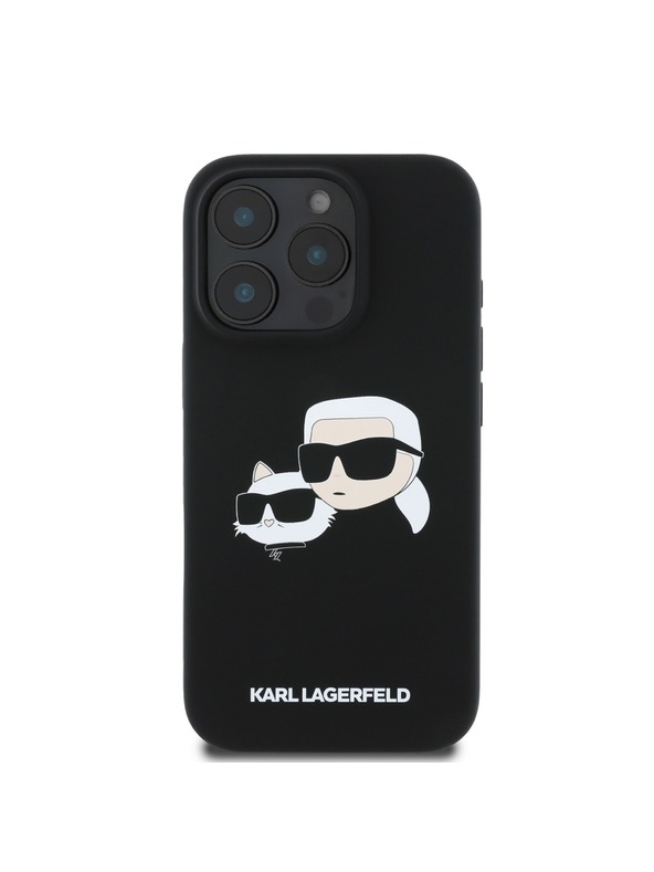 Karl Lagerfeld Karl Lagerfeld Liquid Silicone Double Heads MagSafe Zadní Kryt pro iPhone 16 Pro Max Black