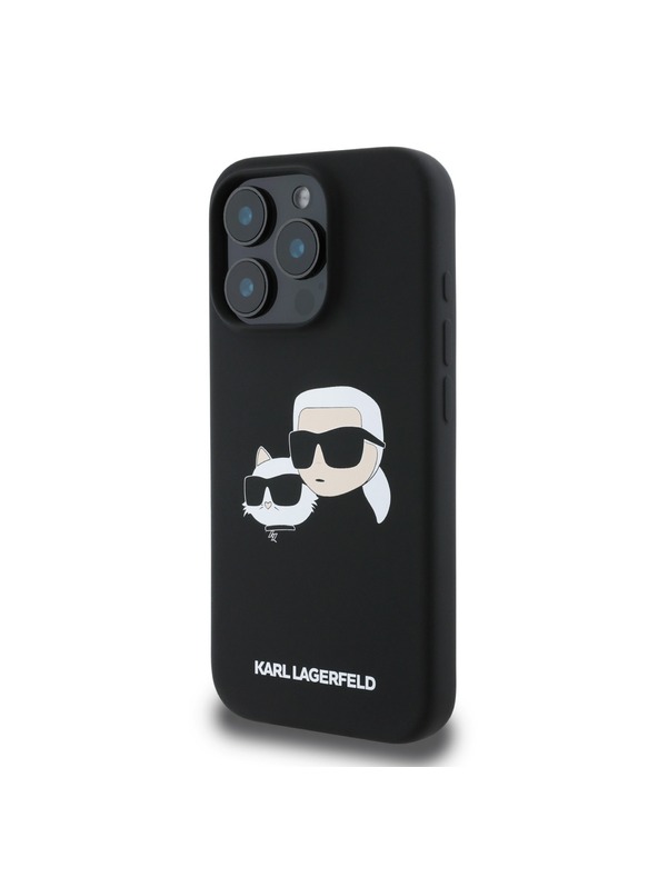 Karl Lagerfeld Karl Lagerfeld Liquid Silicone Double Heads MagSafe Zadní Kryt pro iPhone 16 Pro Max Black