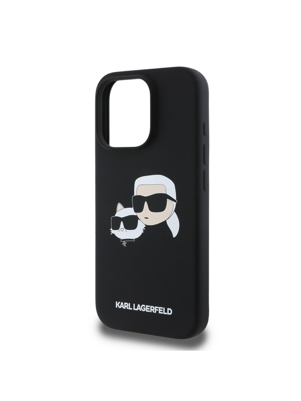 Karl Lagerfeld Karl Lagerfeld Liquid Silicone Double Heads MagSafe Zadní Kryt pro iPhone 16 Pro Max Black