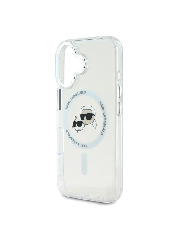 Karl Lagerfeld Karl Lagerfeld IML K&CH Heads Metal Frame MagSafe Zadní Kryt pro iPhone 16 Transparent