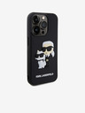 Karl Lagerfeld Karl Lagerfeld 3D Rubber Karl and Choupette Zadní Kryt pro iPhone 15 Pro Black