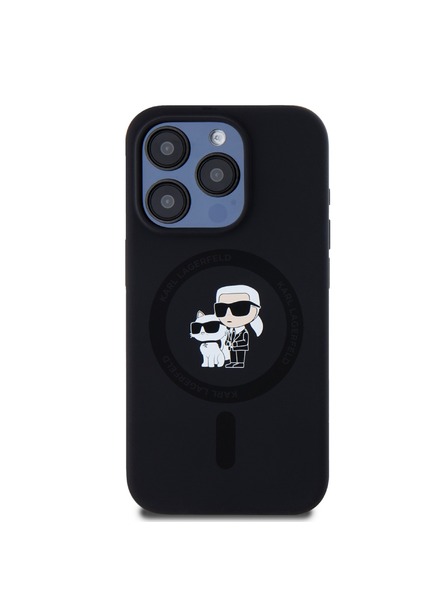 Karl Lagerfeld Karl Lagerfeld Liquid Silicone Karl and Choupette Magsafe Zadní Kryt pro iPhone 15 Pro Black